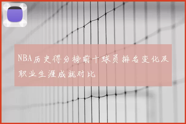NBA历史得分榜前十球员排名变化及职业生涯成就对比
